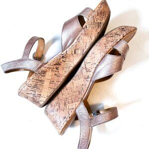 b.o.c. by Born concepts rose metallic strapy wedge sandal Size 10